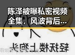 陈泽被曝私密视频全集，风波背后的人物变化与关系动向